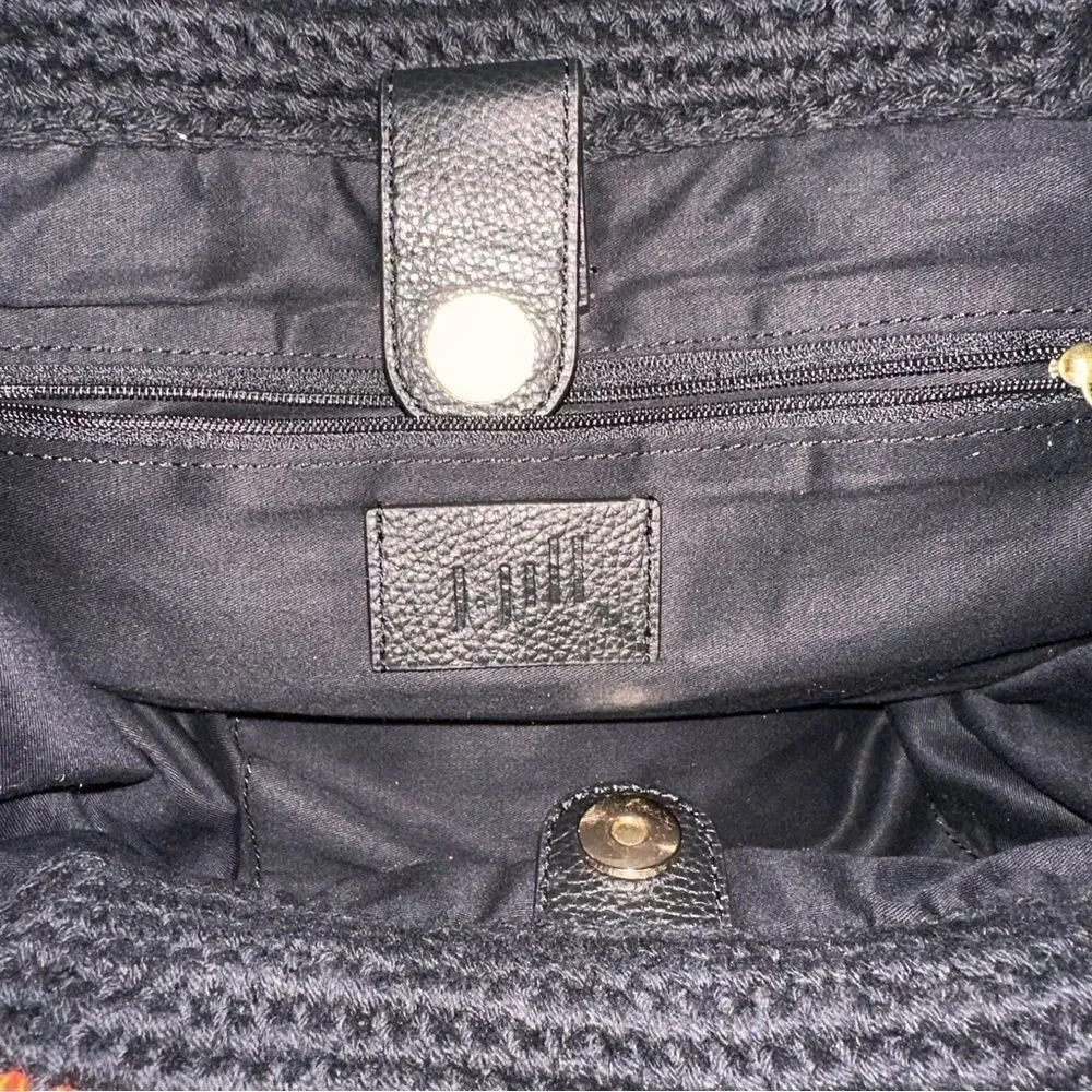 J. Jill zig zag woven fringe tote bag